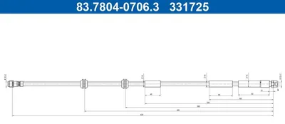 Produktbild von ATE 83.7804-0706.3 Bremsschlauch Vorne passend für MERCEDES-BENZ GLE (W167) GLE Coupe (C167) GLS (X167)