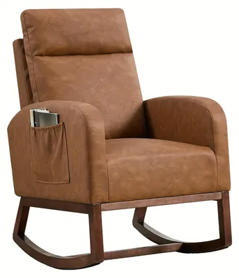 Image de Fauteuil à bascule - Fauteuil à bascule avec dossier haut - Fauteuil pivotant - Fauteuil relax - Fauteuil lounge
