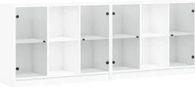 Obrázek produktu pro Knihovna s dvířky bílá 204 x 37 x 75 cm kompozitní dřevo