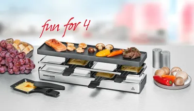 Image de Rommelsbacher RC 800 Gril à raclette Aluminium, Couleur:Argent
