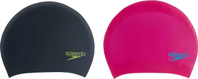 Produktbild von Speedo Badekappe Junior langes Haar - Silikon - schwarz grün - Schwimmen