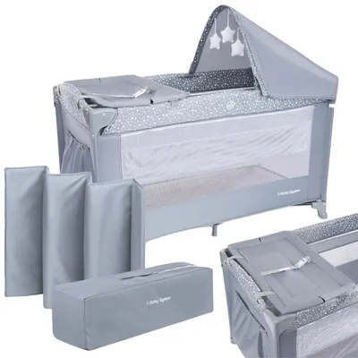 Image de Lit de voyage, parc multifonctionnel, design compact, GRIS