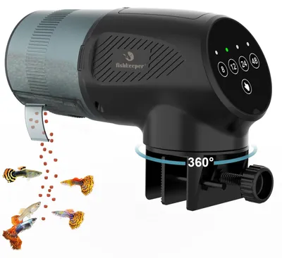 Futterautomat für Aquarium, 200 ml, 4 Timer, Batteriebetrieb