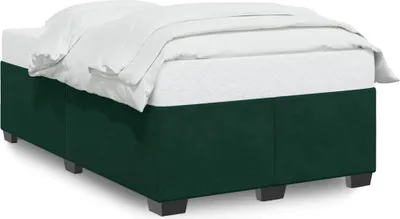 Produktbild von vidaXL Bettgestell ohne Matratze Dunkelgrün 120x190 cm Samt