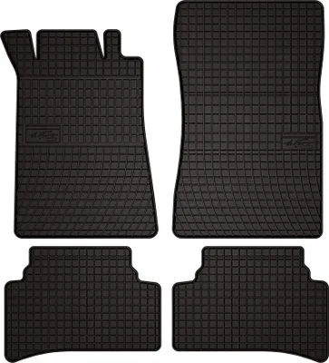 Produktbild von Gummifußmatten passend für Mercedes C W202 (Kombi, Limousine, Bj. 1993-2000) –  schwarz, passgenau, mit Befestigungen set 4 Stk. - Gummi-Automatten