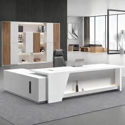 Produktbild von L-förmiger Schreibtisch mit Stauraum 180 x 80 x 75 cm Schwarz-Weiß