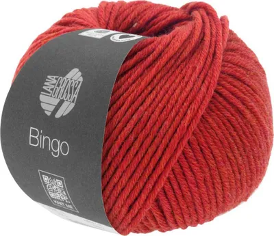 A ball of red yarn with a label.