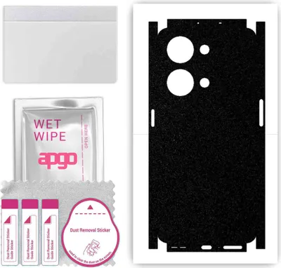 Produktbild von apgo Rückseite + Seiten Schutzfolie, Skin, kompatibel mit OnePlus Nord 3 5G, Hinten Displayschutzfolie aus Vinylfolie, kratzfest, einfache Montage - Mattschwarz