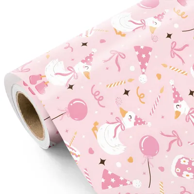 Geschenkpapierrolle Mini, 43,2 cm x 5 m, Rosa Partygans