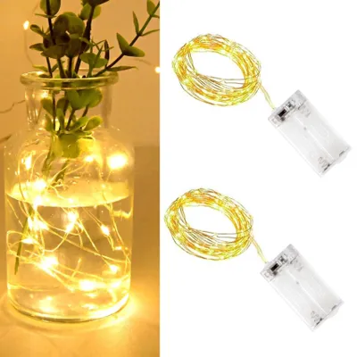 Produktbild von LED-Lichterkette, 2 Stück, warmweiß, 1 Meter, 10 LEDs zur Dekoration