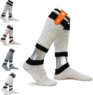 Produktbild von 2-teilig Loferl Trachtensocken Trachten strümpfe Wadenwärmer beige/meliert, Größe:43-46