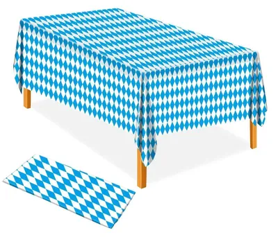 Produktbild von Tischdecke 137 x 274 cm Bayrisch Blau Weiß Raute PE Kunststoff