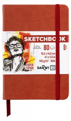 Immagine prodotto di Darwi For You DF80010150007C - Quaderno a cucito, formato sketchbook A6, 10,5x14,8 cm, 140g - 80 fogli