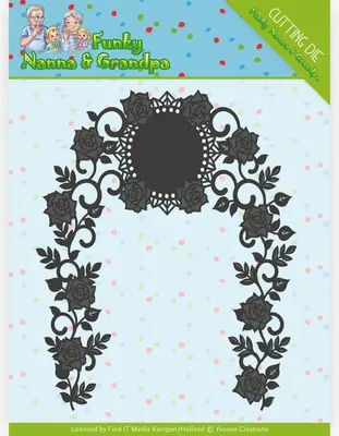 Produktbild von Stanzschablone - Yvonne Creations - Funky Nanna's - Rosen Rahmen