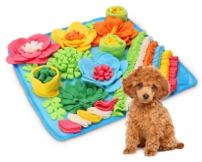Produktbild von Schnüffelteppich Hund Futtermatte Trainingsmatte Interaktives Hundespielzeug 39 x 39 cm Blau