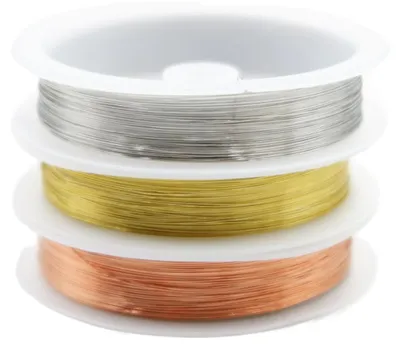Kupferdraht 0,2 mm, 3 Rollen, gold/silber/kupfer, für Schmuck & Basteln
