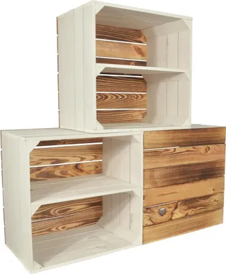 Produktbild von CHICCIE 3 Set Weinregal Wino aus Holz - Greta Weiß 1x Regal