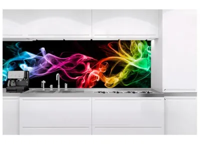 Zdjęcie produktu dla Dimex fototapeta do kuchni KI-180-081 Kolorowy dym w czerni 60 x 180 cm
