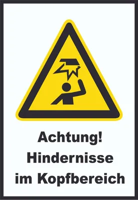 Produktbild von Achtung Hindernisse im Kopfbereich A6 (105x148mm) Schild