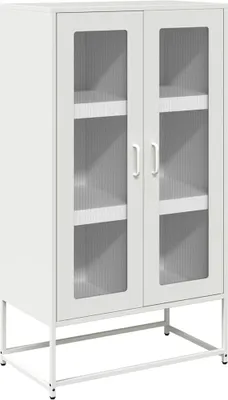 Image de Buffet haut blanc 68x39x123 cm acier