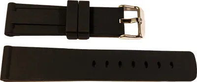 Immagine prodotto di Cinturino in Silicone Nero con Fibbia in Acciaio Inox Argentato 20 mm