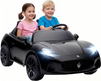 Produktbild von Elektroauto Fuer Kinder 2 Sitzer 120x72x50 cm 12V Batteriebetrieb Fernbedienung LED Lichter Musikfunktion Schwarz Ferngesteuertes Auto