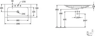 Produktbild von Villeroy & Boch 4164A3R7 Schrankwaschtisch Finion 4164A3 1000