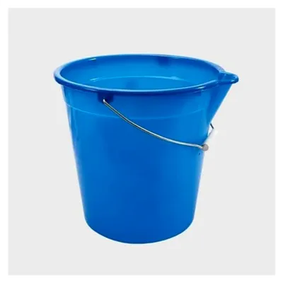 Produktbild von Plastikeimer mit Auslauf, Griff aus verzinktem Eisen, blau, Fassungsvermögen 10 Liter