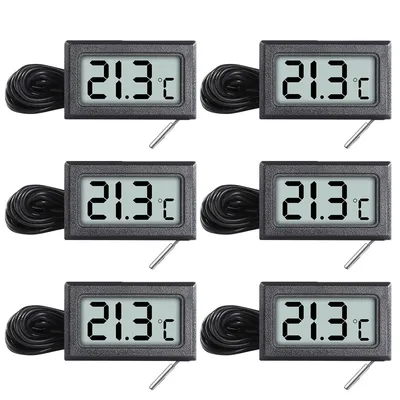 Produktbild von 6PCS -50℃+110℃ Mini LCD Digital Thermometer,Digital LCD Temperatur Monitor, thermometer mit fühler für Kühlschrank,Gefrierschrank Aquarium