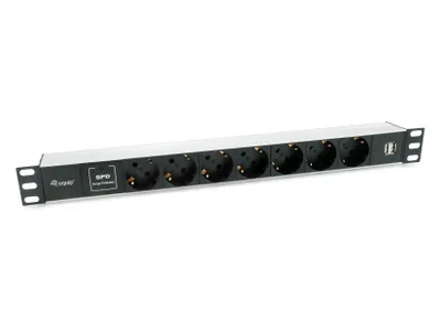 Produktbild von Equip 7-Fach Deutsche Steckdosenleiste mit USB Buchse