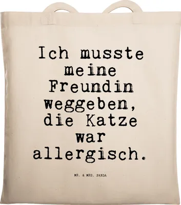 Produktbild von Mr. & Mrs. Panda Tote Bag Ich musste meine Freundin... - Transparent - Geschenk, Schultasche, Jutebeutel, Tasche, Stoffbeutel, Herrchen, Frauchen, Sprüche, Kater, lustig