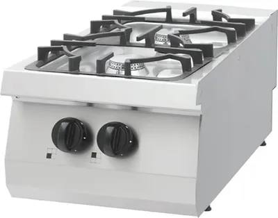Image de Maxima - Table de cuisson Gastro Heavy Duty - 2 brûleurs - Unité simple - 70 cm Profond - Gaz
