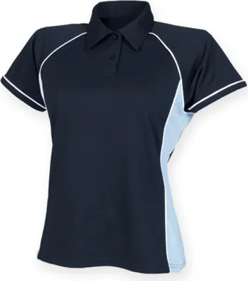 Produktbild von Finden+Hales LV371 | Ladies Piped Performance Damen Poloshirt - Farbe: Navy/Sky/White - Größe: XXL