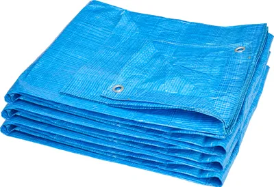 Image de Bâche Garronda imperméable, avec œillets – 10 x 10 m, 60 g/m² – bâche en tissu léger – souple, lavable – bâche en PP – pour le jardin et la protection contre la poussière – GD-0162, bleu