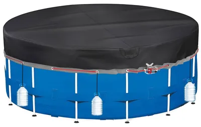 Immagine prodotto di Telo copri piscina rotondo, diametro 310 cm - Impermeabile, resistente ai raggi UV - Polietilene PVC - Adatto per piscine rotonde