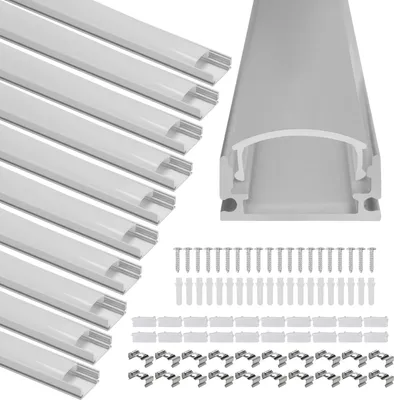 Zdjęcie produktu dla Yakimz 10x1m LED profil aluminiowy profil aluminiowy szyna LED taśma LED kanał LED do taśm LED modele profili w kształcie litery U