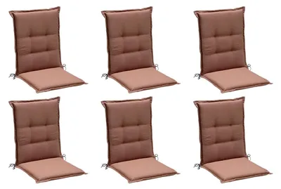 Produktbild von Gartenstuhlauflagen - Rostbraun - Mittellehner - mit Stehsaum - 6er Set
