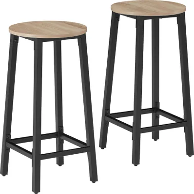 Image de Tabourets de bar Corby - Bois clair industriel, Chêne Sonoma, Lot de 2