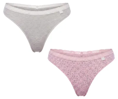 Produktbild von Janira 2er-Pack Damen-Baumwoll-Tangas Coquettes Cuorilines 1031159