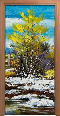Produktbild von Türposter 90x200 cm Türaufkleber Türtapete Türfolie Klebefolie Am Waldrand im Winter