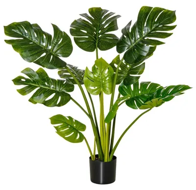 Zdjęcie produktu dla Sztuczna Monstera, 110 cm, 11 liści | Kolor: zielony + czarny | Wymiary: 17x17x110 cm