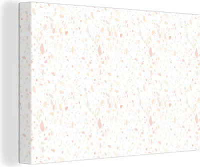 Produktbild von OneMillionCanvasses® - Leinwandbilder - 140x90 cm, Muster - Terazzo - Textur, Wandbilder Kunstdruck Wanddekoration - Foto auf Leinwand - Gemälde auf Holzrahmen
