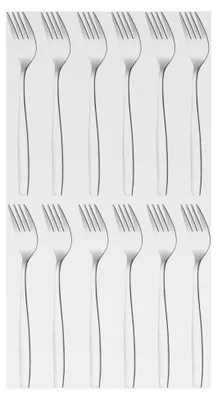 Produktbild von Tafelgabeln 12 Stück, Essgabel aus rostfreiem Edelstahl, handpoliert, spülmaschinengeeignet - Serie Königstein