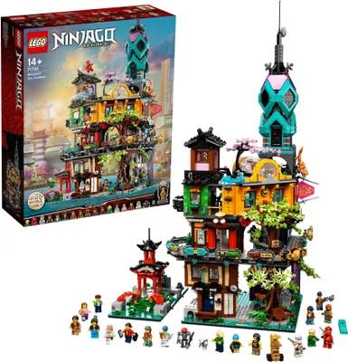 Produktbild von LEGO 71741 NINJAGO Die Gärten von NINJAGO City Konstruktionsspielzeug, Ninja-Haus, Modellbausatz mit 19 Minifiguren