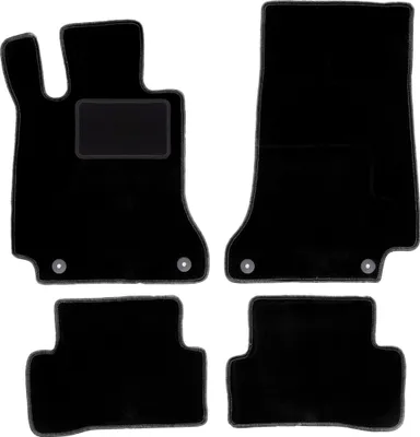 Image de Tapis en velours noir pour : Mercedes C W205 avec repose-pieds, break, berline (2015-)