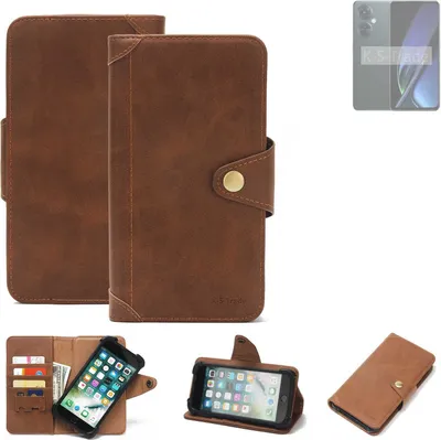 Produktbild von K-S-Trade Handyhülle kompatibel mit Oppo K11x Schutz Hülle Walletcase Bookstyle Tasche Case Handytasche Wallet Flipcase Cover PolyurethanBraun (1x)