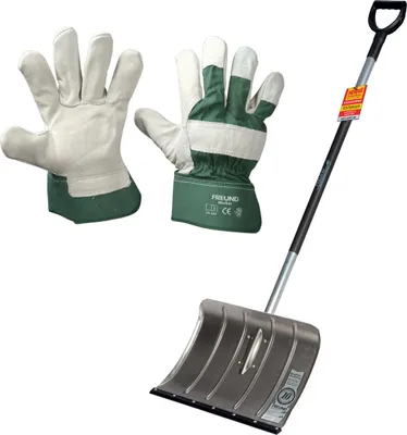 Produktbild von Freund-Victoria - Alu-Schneeschieber mit Flüsterkante inkl. Handschuhe Worker