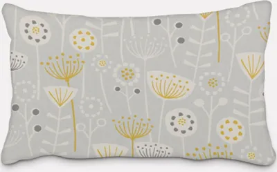 Produktbild von SCHÖNER LEBEN. Kissenhülle Fryett`s Halbpanama Blumen abstrakt grau Größe 60x80cm (HxB) 60x80cm (HxB) Größe
