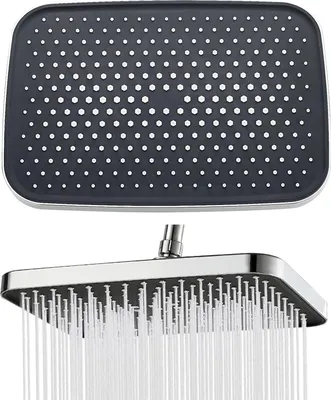 Produktbild von Regenduschekopf 14 Zoll - ohne Anschluss - 360° verstellbar - wassersparend - Anti-Kalk Düsen - 30 x 21 cm