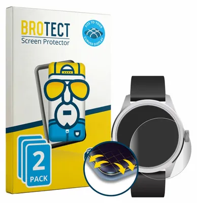Produktbild von 2x BROTECT Fullscreen Schutzfolie für Withings ScanWatch 2 (42 mm) Displayschutz Folie Fullcover Klar Transparent